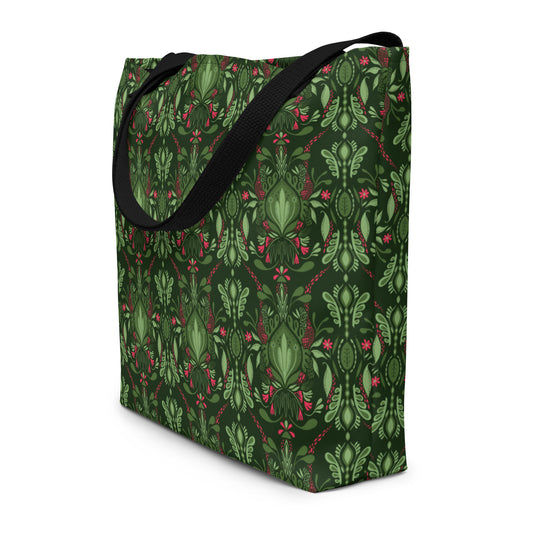 Victorian Watermelon All-Over Print Large Tote Bag