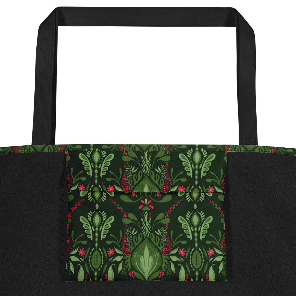 Victorian Watermelon All-Over Print Large Tote Bag