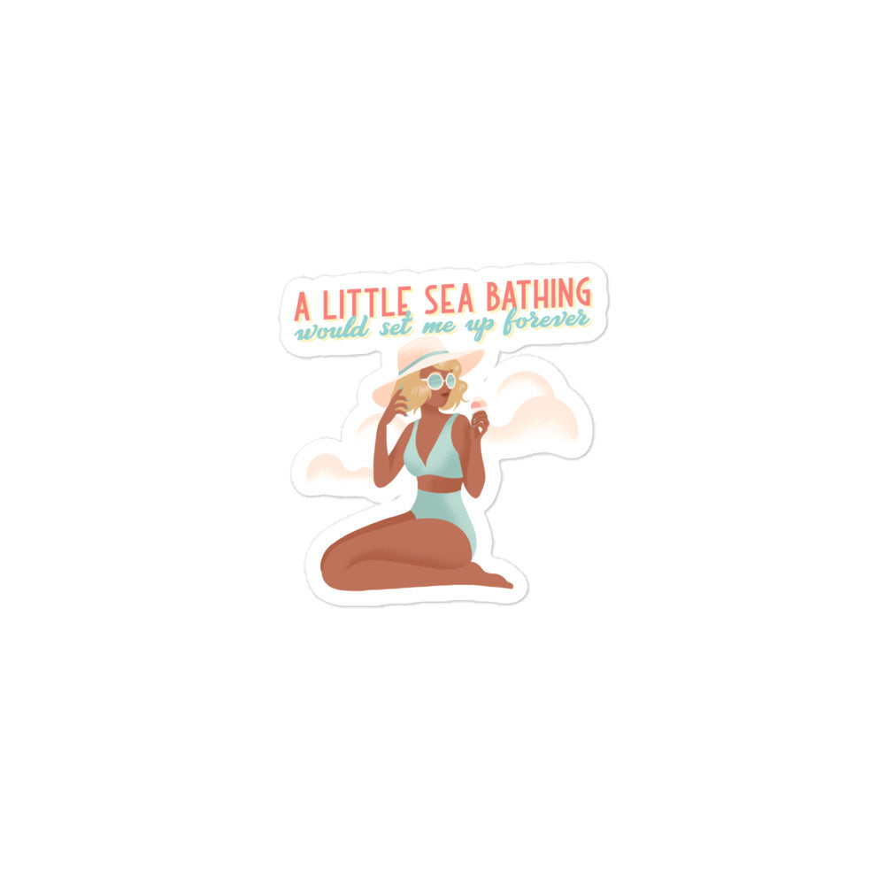 A Little Sea Bathing, Bubble-free stickers