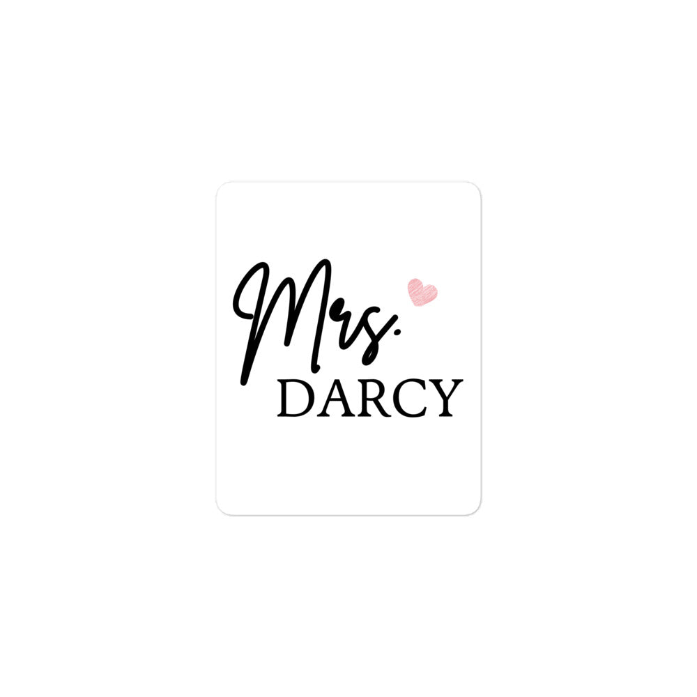 Mrs. Darcy, Bubble-free stickers