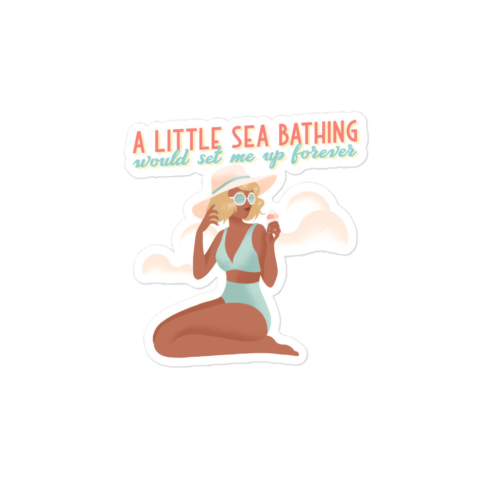 A Little Sea Bathing, Bubble-free stickers