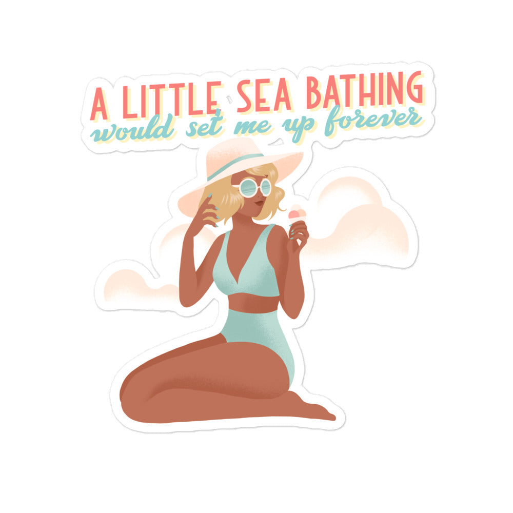 A Little Sea Bathing, Bubble-free stickers