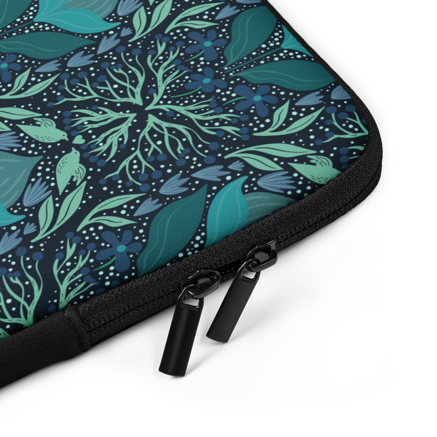 Teal Flower Laptop Sleeve