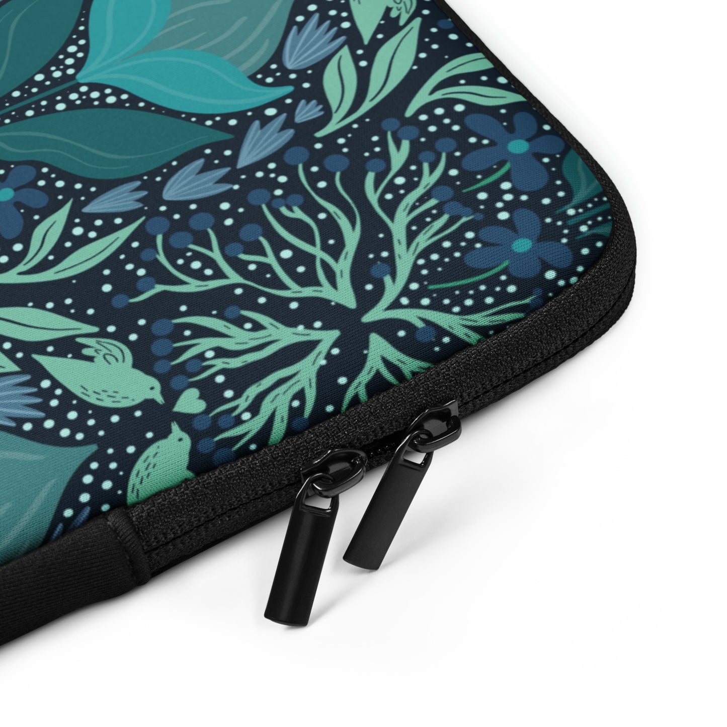 Teal Flower Laptop Sleeve