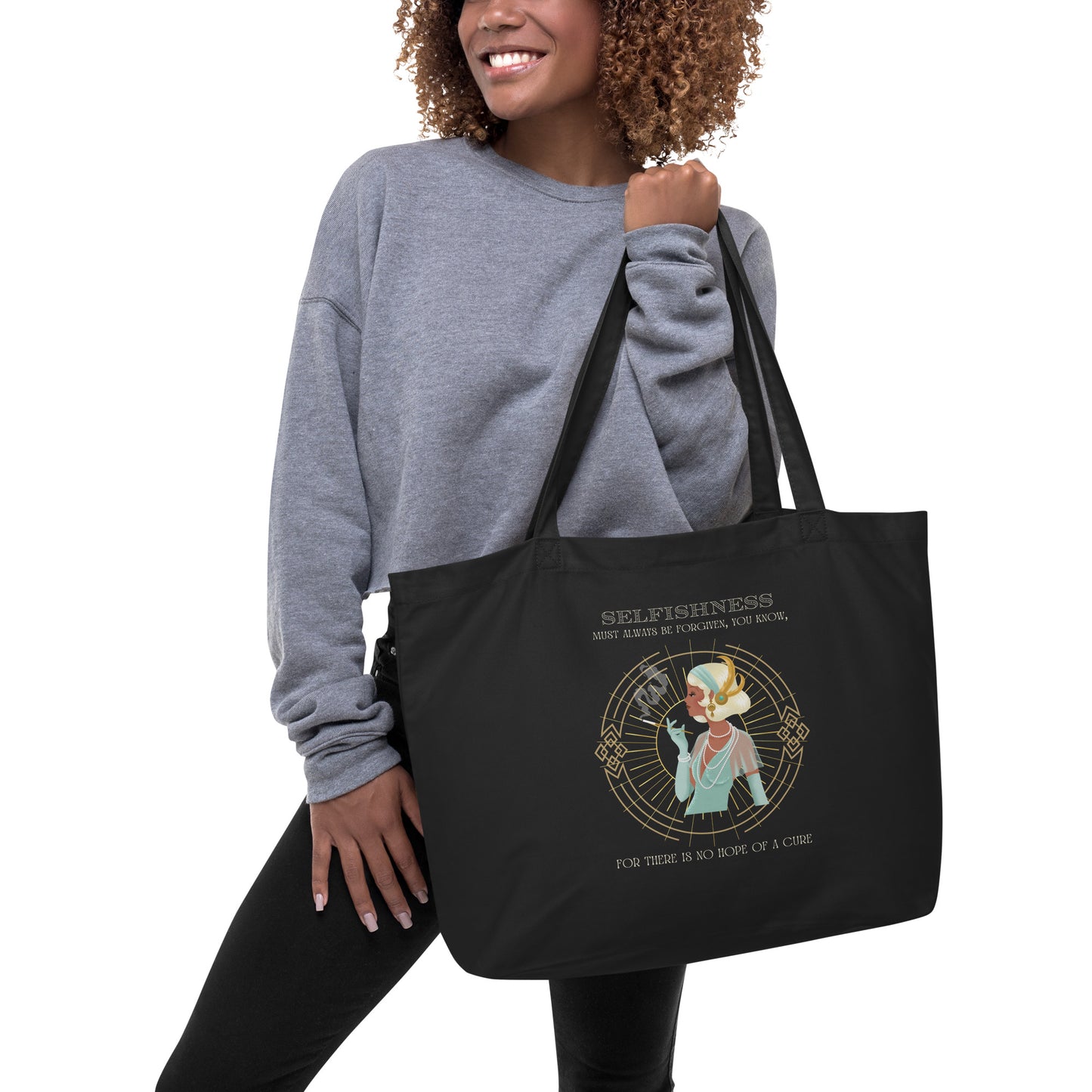 Art Deco - Selfishness Large organic tote bag