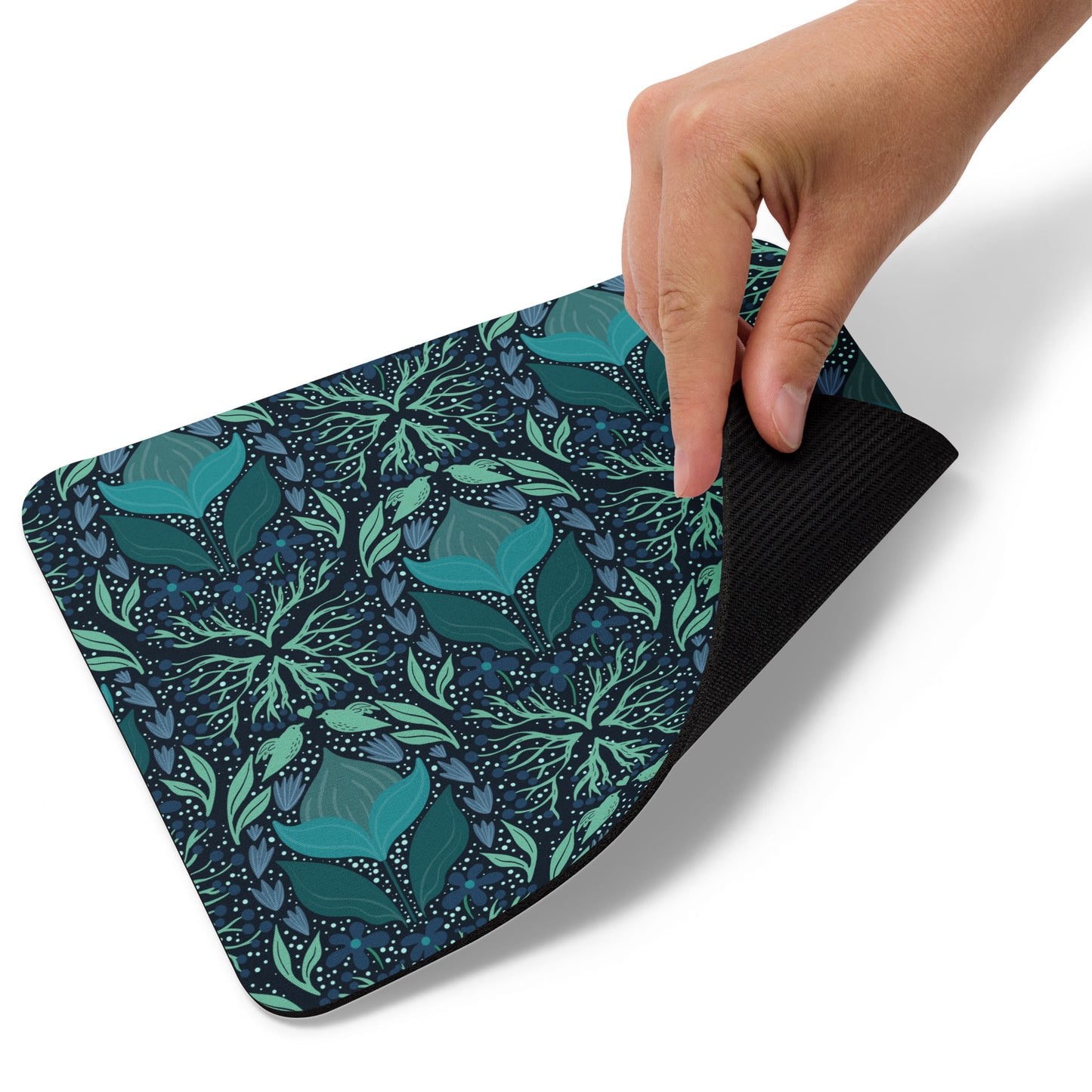 Teal Flower Mouse pad