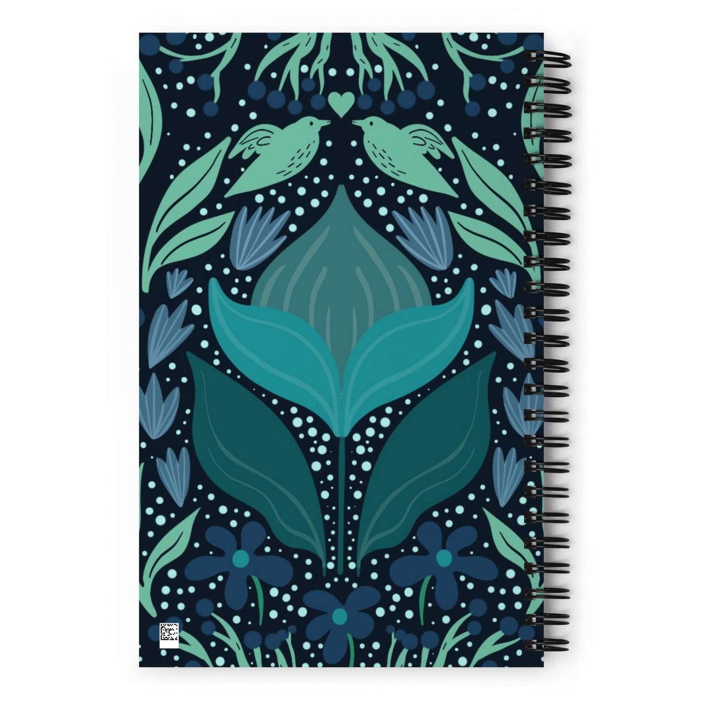 Teal Flower Spiral Notebook