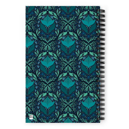 Teal Spoonflower Spiral Notebook