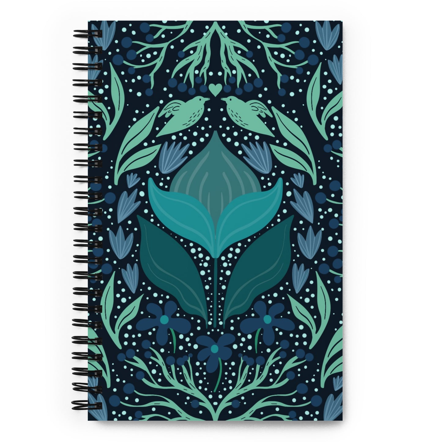 Teal Flower Spiral Notebook