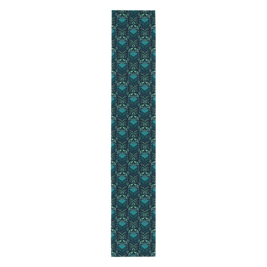 Teal Floral Table runner