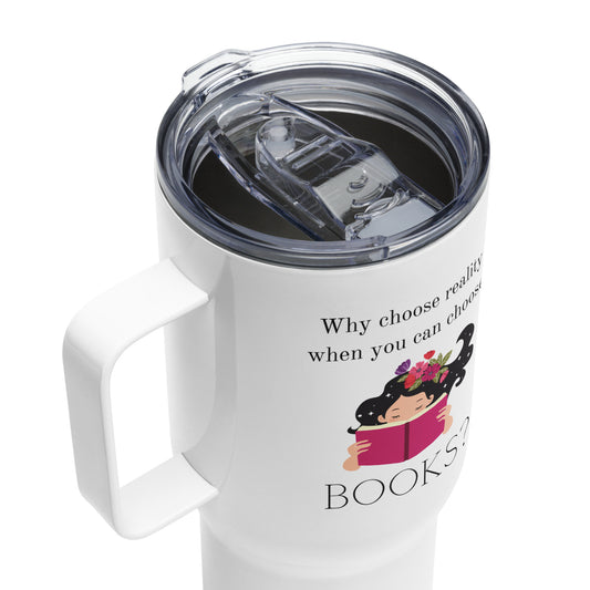 Book Lovers Travel mug with a handle