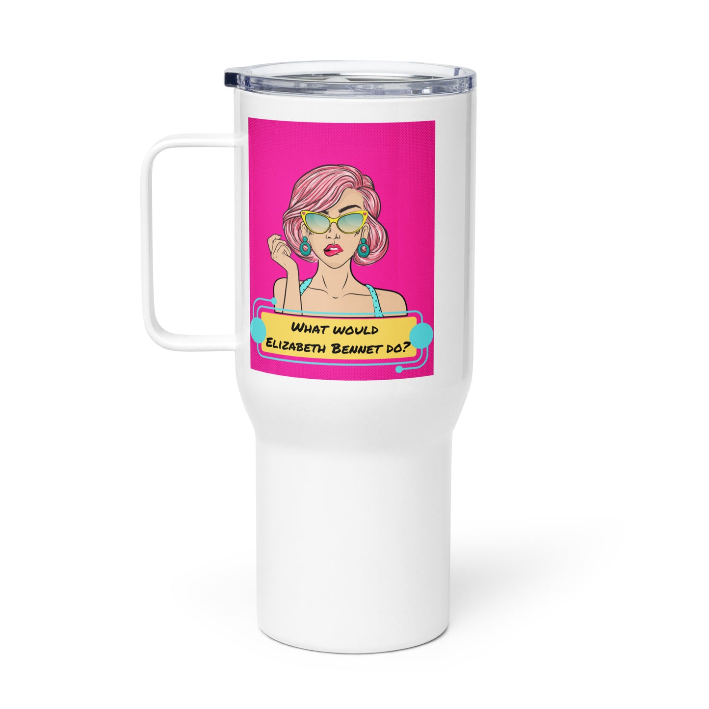 Travel mug with a handle