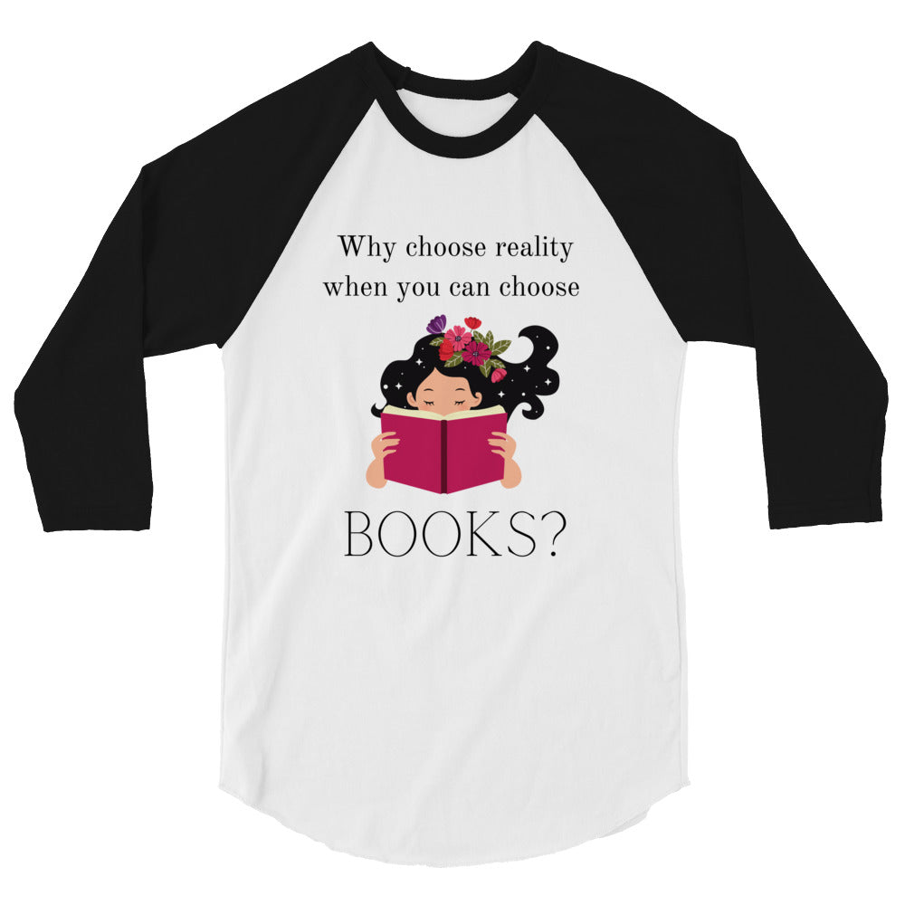 Book Lovers 3/4 sleeve raglan shirt