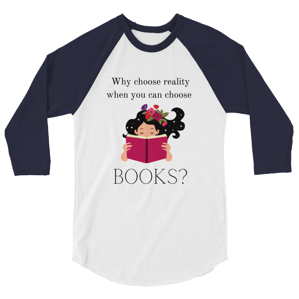 Book Lovers 3/4 sleeve raglan shirt