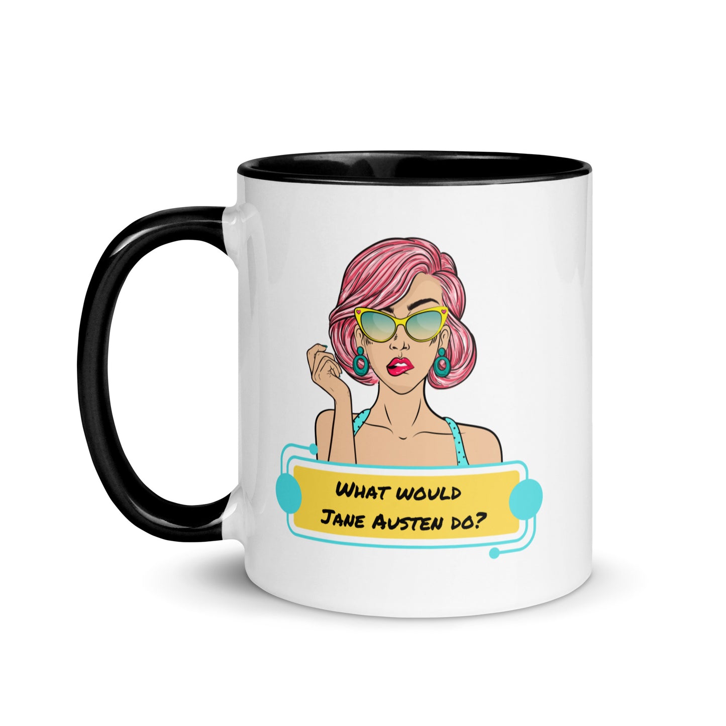 What would Jane Austen do? Mug with Color Inside