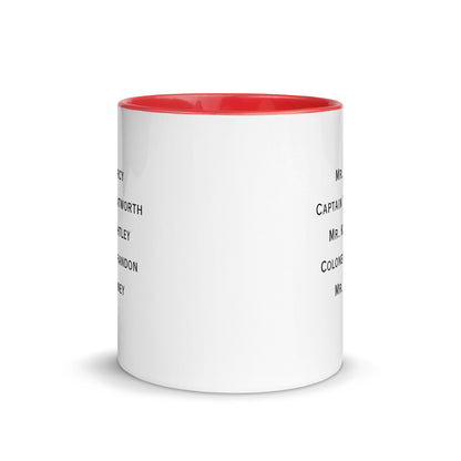 Austen Hero names, Mug with Color Inside