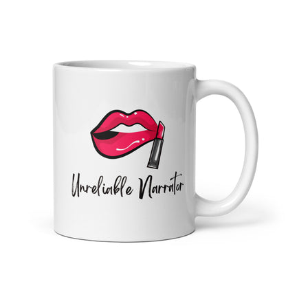 Unreliable Narrator, White glossy mug