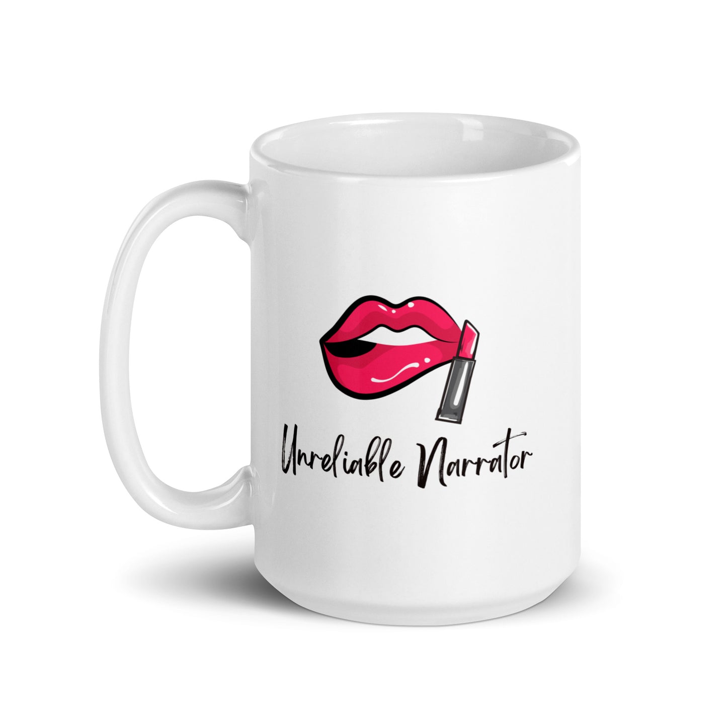 Unreliable Narrator, White glossy mug