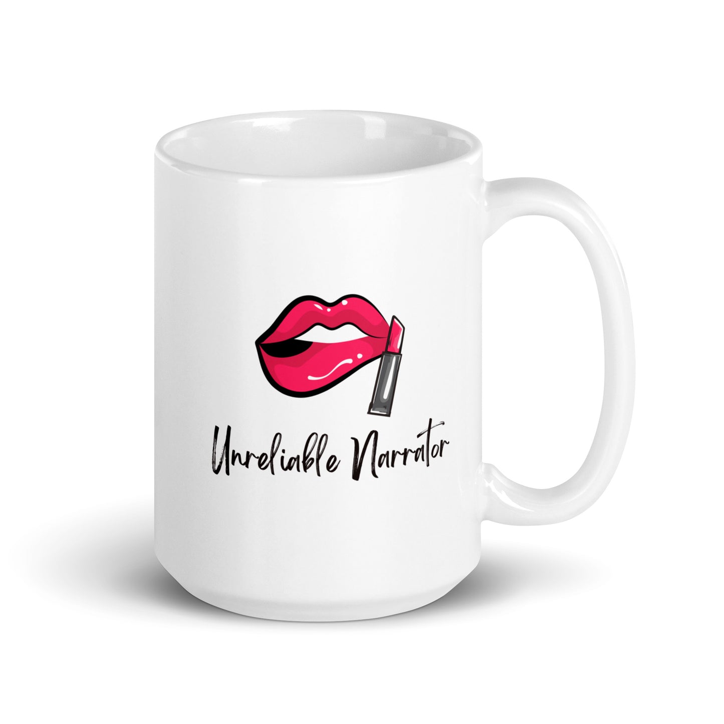 Unreliable Narrator, White glossy mug