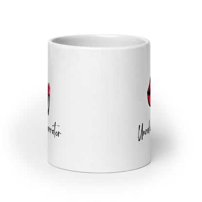 Unreliable Narrator, White glossy mug