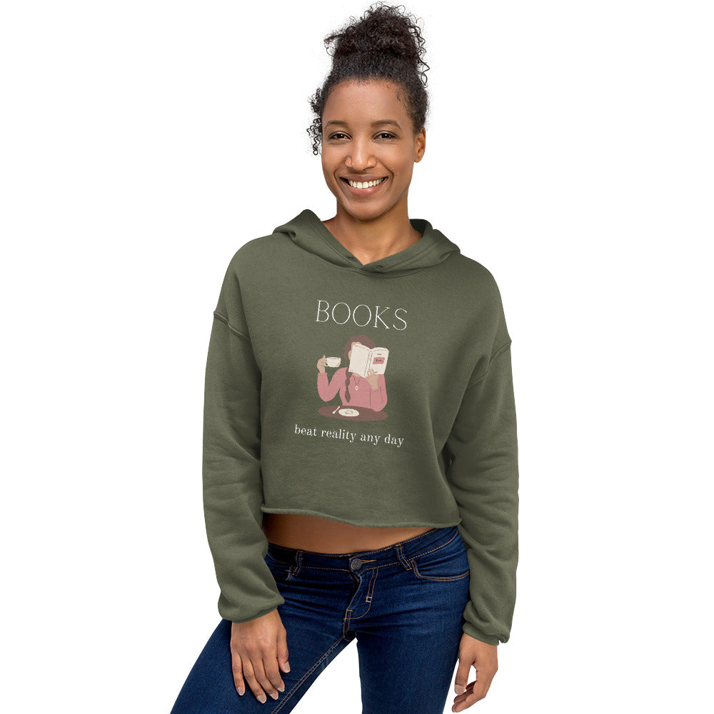 Book Lovers Crop Hoodie